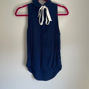 Forever 21 Button Up Sleeveless Top With Bow